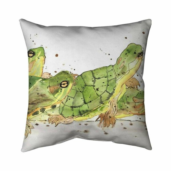 Begin Home Decor 26 x 26 in. Small Aquatic Turtles-Double Sided Print Indoor Pillow 5541-2626-AN452